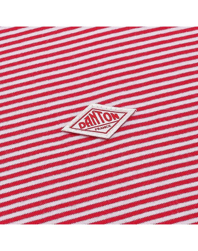 단톤 [단톤] SS26 남성 반팔 이너 티셔츠 DT C0196 CVT RED X WHITE 착용컷