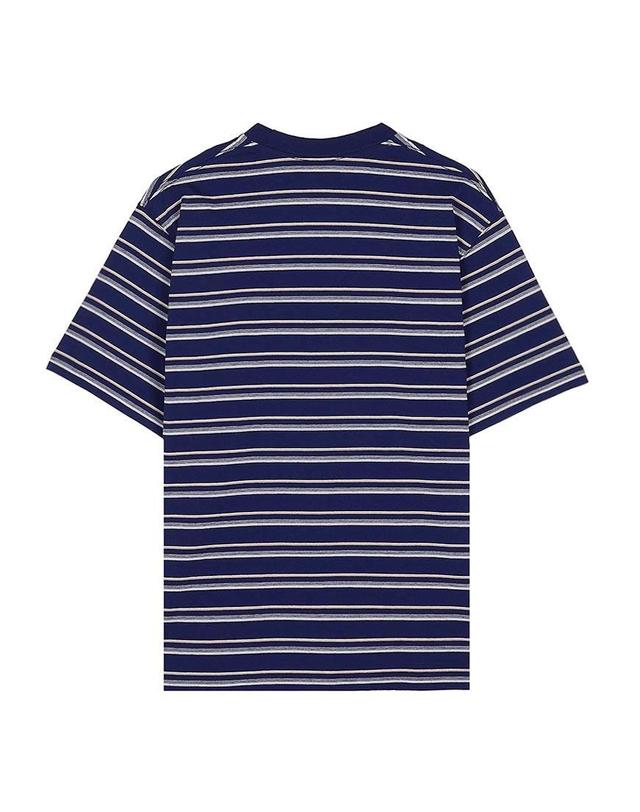 단톤 [단톤] SS26 남성 반팔 포켓 티셔츠 DT C0198 TCB NAVY X BEIGE MULTI 착용컷