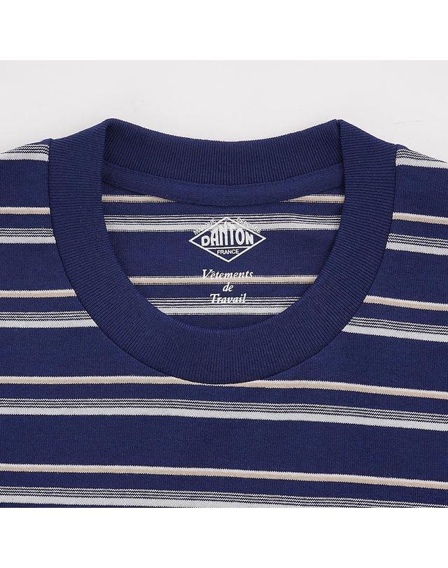 단톤 [단톤] SS26 남성 반팔 포켓 티셔츠 DT C0198 TCB NAVY X BEIGE MULTI 착용컷