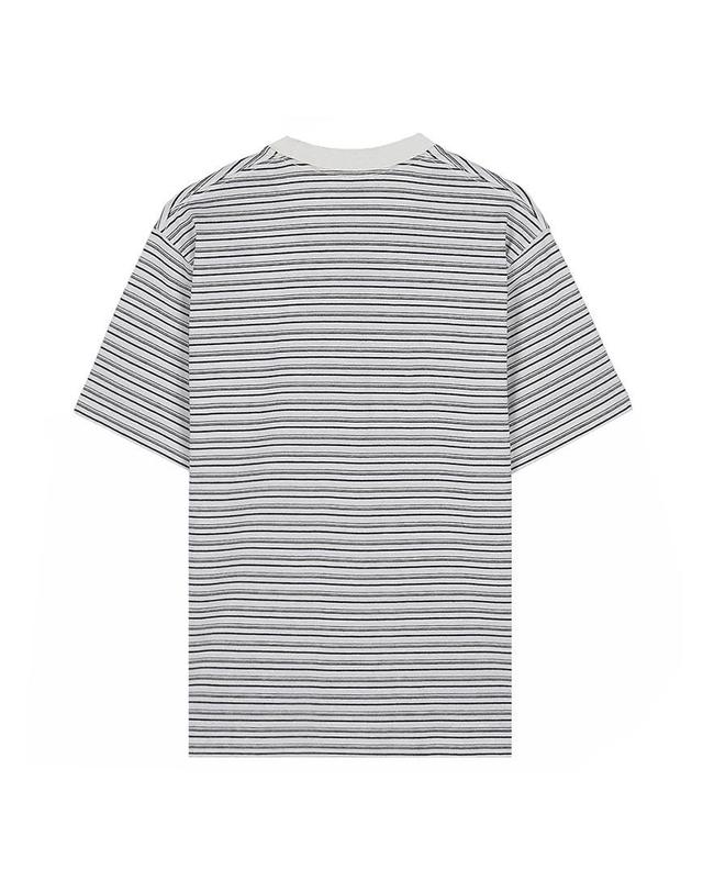 단톤 [단톤] SS26 남성 반팔 포켓 티셔츠 DT C0198 TCB ECRU X BLACK MULTI 착용컷