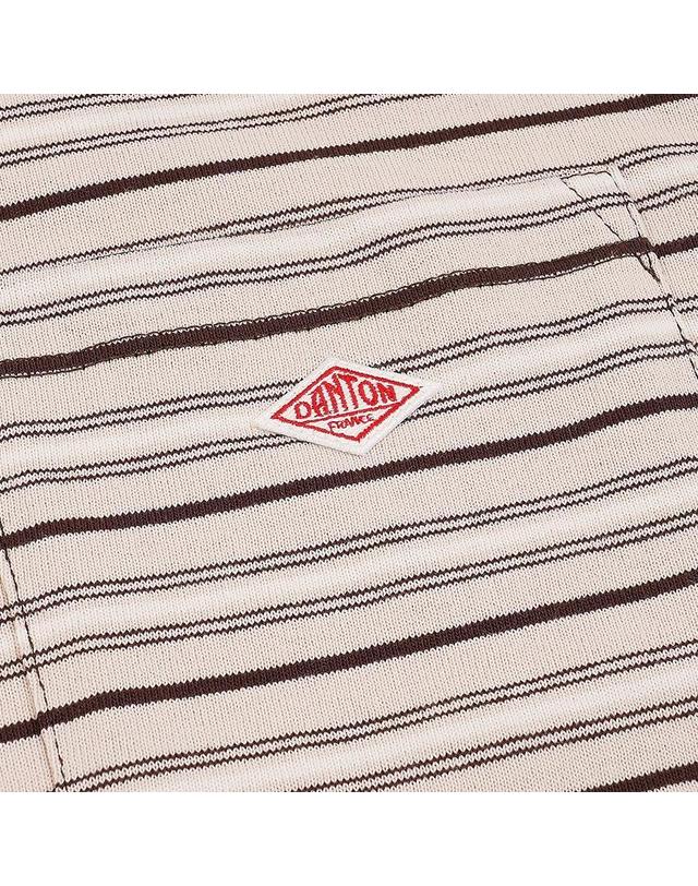단톤 [단톤] SS26 남성 반팔 포켓 티셔츠 DT C0198 TCB BEIGE X BROWN MULTI 착용컷