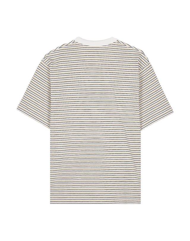 단톤 [단톤] SS26 남성 반팔 포켓 티셔츠 DT C0198 TCB YELLOW X WHITE MULTI 착용컷