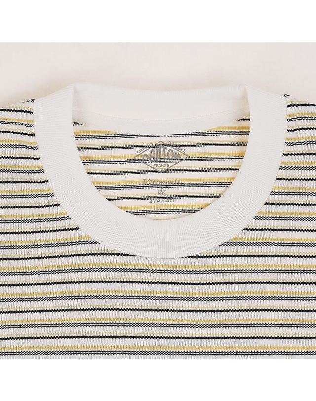 단톤 [단톤] SS26 남성 반팔 포켓 티셔츠 DT C0198 TCB YELLOW X WHITE MULTI 착용컷
