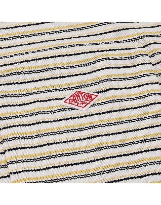 단톤 [단톤] SS26 남성 반팔 포켓 티셔츠 DT C0198 TCB YELLOW X WHITE MULTI 착용컷