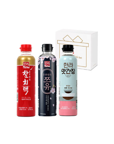 한라 참치액 혼합세트 3종 (참치액500ml + 맛간장소스500ml + 주부천하쯔유500ml)