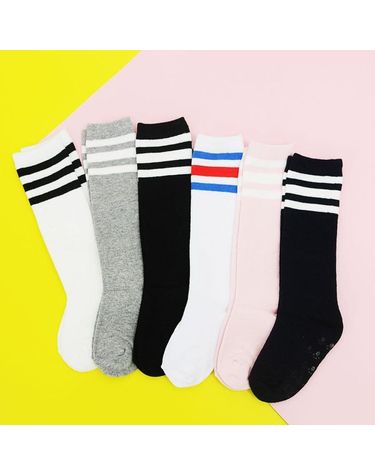 [보리보리] 유아아동 양말 s설레발 세줄 무릎 스타킹 반장 니삭스 1켤레