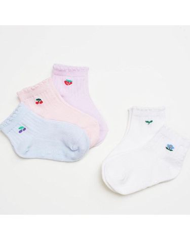 [보리보리] 유아 아동 양말 j미쯔 망사 발목 5켤레 세트 국산 시원한 면 양말