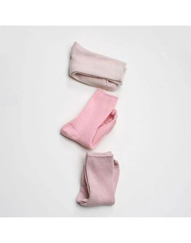 [보리보리] 국산 유아 아동 j도너츠 긴목 3켤레 세트 핑크 골지 여아 면 양말