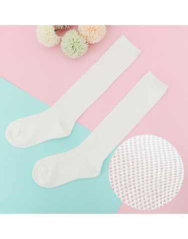 [보리보리] 무배유아아동 양말 g아이보리 망사 무릎스타킹 1켤레 반장