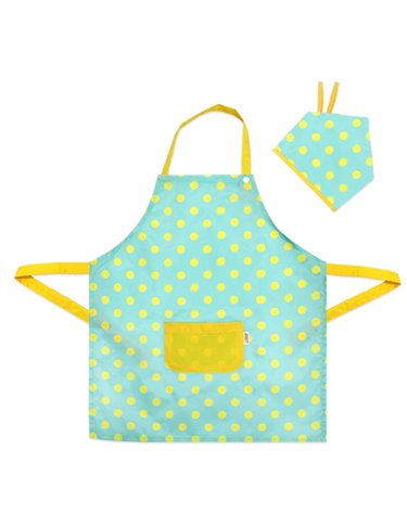 [보리보리] 핸드메이드 아동용 버튼형 앞치마-도트 민트 미술/학원/요리/키친/식당/턱받이/만들기/입학
