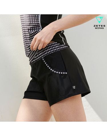 [보리보리]  여성 릴렉스 비키니팬티 내장형 보드숏 비치 반바지 블랙 L_4A0961