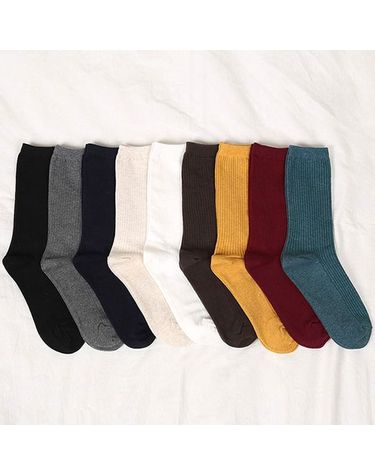 [보리보리] 국산 무지 양말 5켤레 골지 베이직 기본 여자 데일리삭스