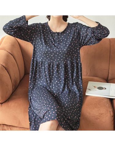[보리보리] 원피스잠옷 홈웨어 파자마 임산부 빅사이즈 잠옷 피치기모