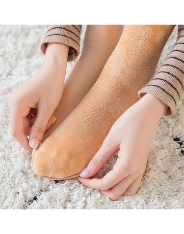 [보리보리] 부드럽고 따뜻한 융털 기모양말 수면 겨울 무지 발열 발목 밍크