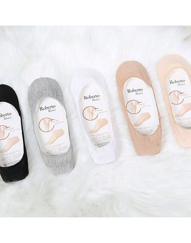 [보리보리] 여성 면 실리콘 덧신 베이직 페이크삭스 플랫슈즈 양말