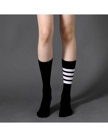 [보리보리] 스트라이프 포인트 양말 4켤레 유니크 골프 패션 코디 장목 언발란스 짝짝이