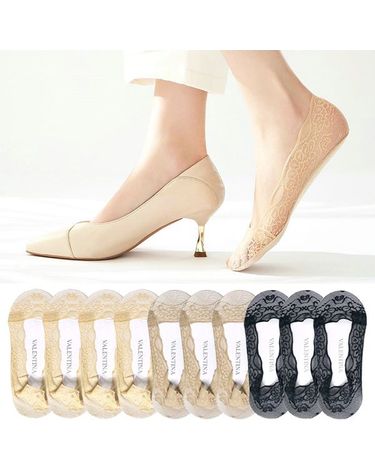 [보리보리] 여성 레이스 전체 실리콘 덧신 10켤레