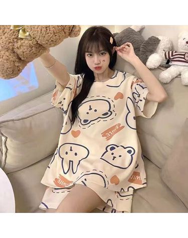 [보리보리] 여성 반팔 파자마 상하세트 여름 팬츠 홈웨어 이지웨어 라운지웨어 실내복