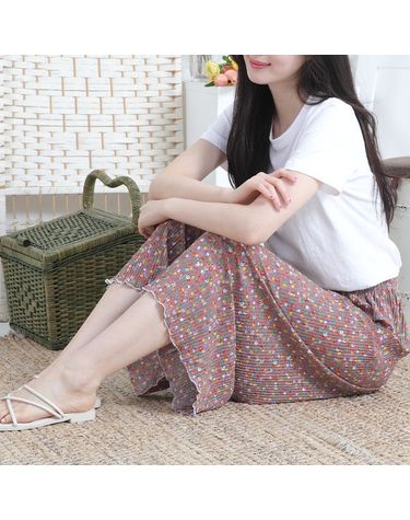 [보리보리] 몸빼 와이드팬츠 플리츠바지 일바지 쿨링 주름 밴딩 빅사이즈바지