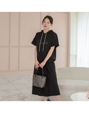 [보리보리] 여성 여름 후드반팔 스커트팬츠 셋업 빅사이즈 엄마옷 외출복 쿨링