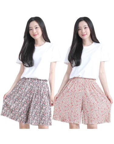 [보리보리] 1+1 2종세트 플라워 반바지 5부바지 이지웨어 잠옷 파자마 여름 홈웨어