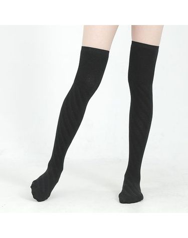 [보리보리] 국산 여성 오버 니삭스 사선 무릎 롱양말 반장 반스타킹