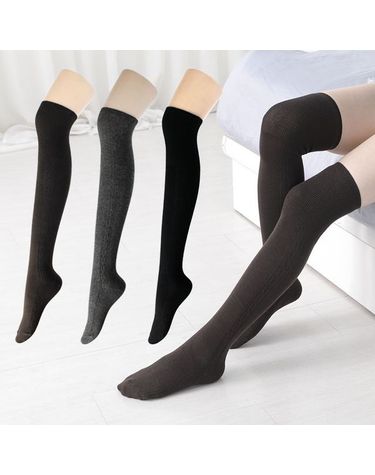 [보리보리] 꽈베기 오버니삭스 롱양말 반장 니삭스 골프 요가 반스타킹 무릎양말