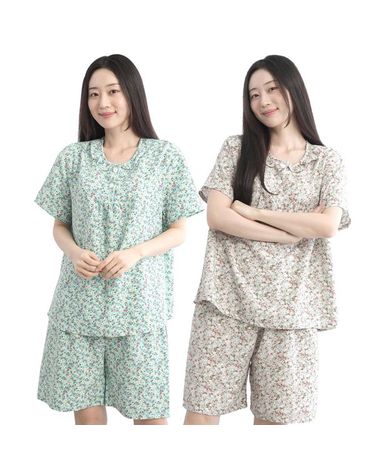 [보리보리] 바람솔솔 시원한 상하잠옷세트 파자마 잠옷 홈웨어 여름 이지웨어 꽃무늬