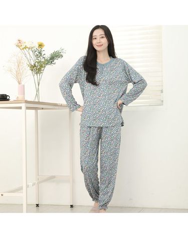 [보리보리] 여성 소프트 피치기모 상하세트 빅사이즈 파자마세트 잠옷 라운지웨어