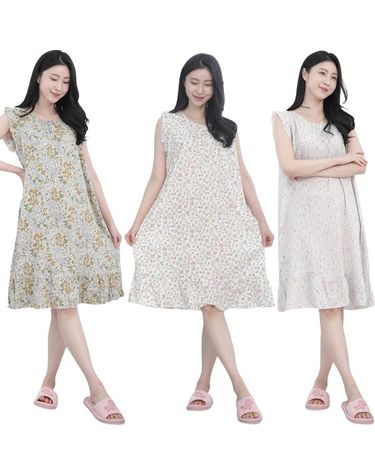 [보리보리] 인조 인견 프릴 나시원피스 파자마 잠옷 홈웨어 여름 이지웨어