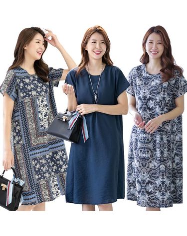 [보리보리] 여성 여름 인견 원피스 쿨 냉감 빅사이즈 시원한 엄마옷