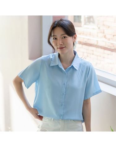 [보리보리] 여성 여름 링클프리 데일리 반팔셔츠 블라우스 빅사이즈 엄마옷