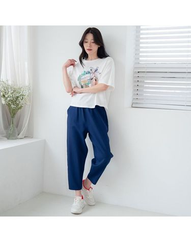[보리보리] 국내산 여성 여름 와플 풍기포 인견 주머니9부 바지 빅사이즈 엄마옷 쿨 냉감