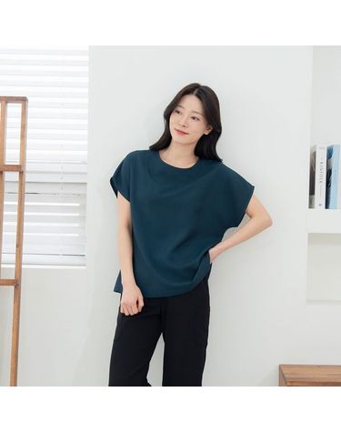 [보리보리] 국내산 여성 여름 와플 풍기포 인견 반팔 블라우스 빅사이즈 엄마옷 쿨 냉감
