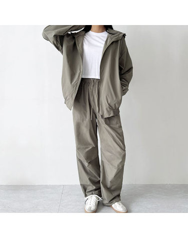 [보리보리] 여성 바람막이운동복세트 후드자켓무릎핀턱팬츠 PJ707W set