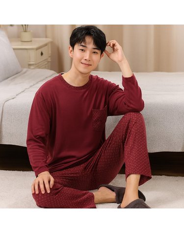 [보리보리] 4211 남성 긴팔파자마상하세트 부드러운면 봄가을 홈웨어 국내산