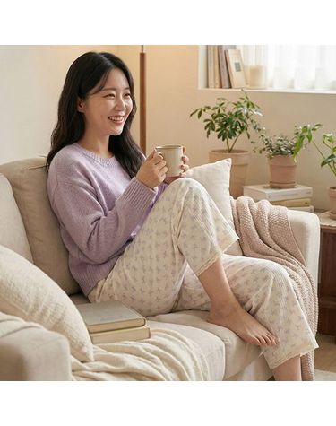 [보리보리] 5055 여성 파자마바지 거즈면 하의9부 사계절 홈웨어 국내산