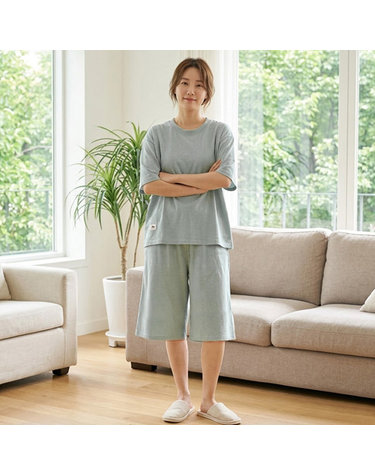 [보리보리] 국내산 부드러운 여성 여름 잠옷 반팔 상하세트 스트라이프 편안한 데일리 홈웨어 2164