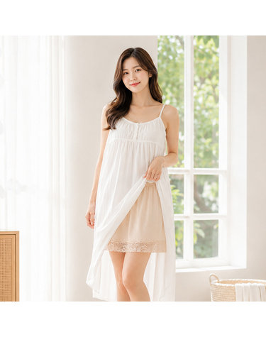 [보리보리]  여성 인견 속치마1매 레이스 반슬립 여름 냉감 이너속치마