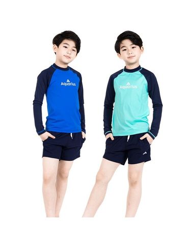 [보리보리]  아동 주니어 남아 여아 수영복 래쉬가드 AQ17-TS01 상하 세트