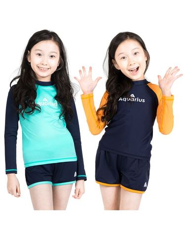 [보리보리]  아동 주니어 남아 여아 수영복 래쉬가드 AQ17-TS02 상하 세트