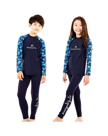 [보리보리]  아동 주니어 남아 여아 수영복 래쉬가드 AQPL-001 세트