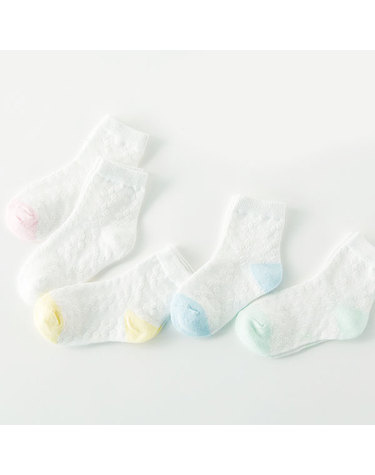 [보리보리] 아동 아가일 펀칭 여름양말 5족세트