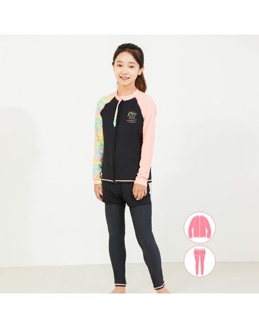 [보리보리] 베이직엘르 여아동 집업 래쉬가드 비치반바지 워터레깅스 세트 BEG-W604K