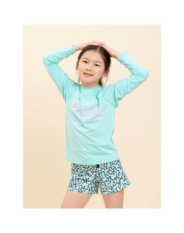 [보리보리]  주니어 초등학생 여아 수영복 래쉬가드 세트 Mint Navy
