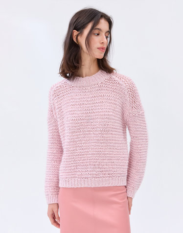[FORTE FORTE] 핑크 짜임 모헤어혼방 니트