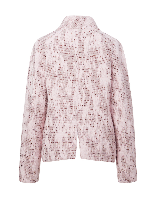 포르테 포르테 포르테포르테 [FORTE FORTE] 핑크 짜임 울혼방 긴팔자켓 밝은 핑크 착용컷