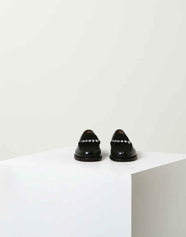 포르테 포르테 포르테포르테 [SEBAGO x FORTE FORTE] 블랙 크리스탈장식 소가죽 로퍼 착용컷