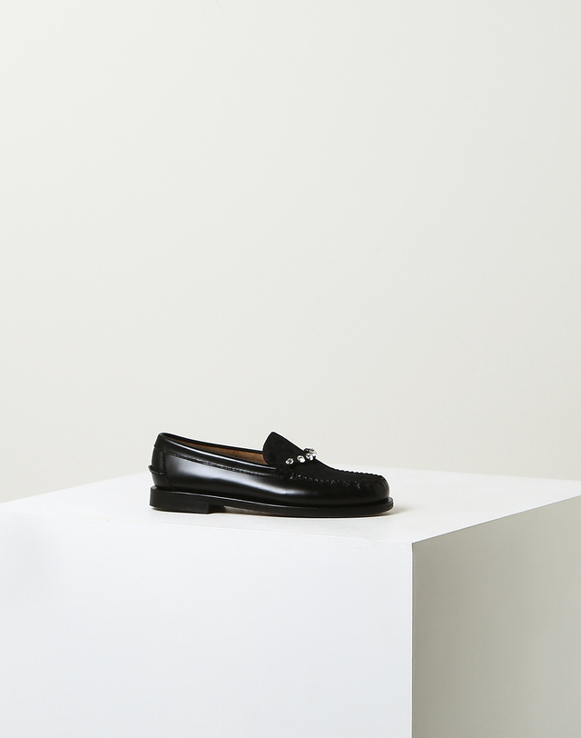 포르테 포르테 포르테포르테 [SEBAGO x FORTE FORTE] 블랙 크리스탈장식 소가죽 로퍼 착용컷
