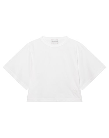 [FORTE FORTE] 화이트 로고자수 면 반팔티셔츠